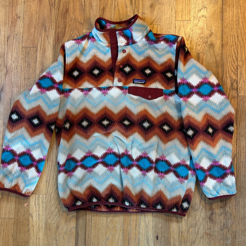 RARE PATTERN! Patagonia Synchilla Fleece - Twisted Timber and Cinder Red